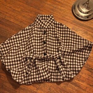 Juicy couture Cape poncho with Belt pink and brown houndstooth